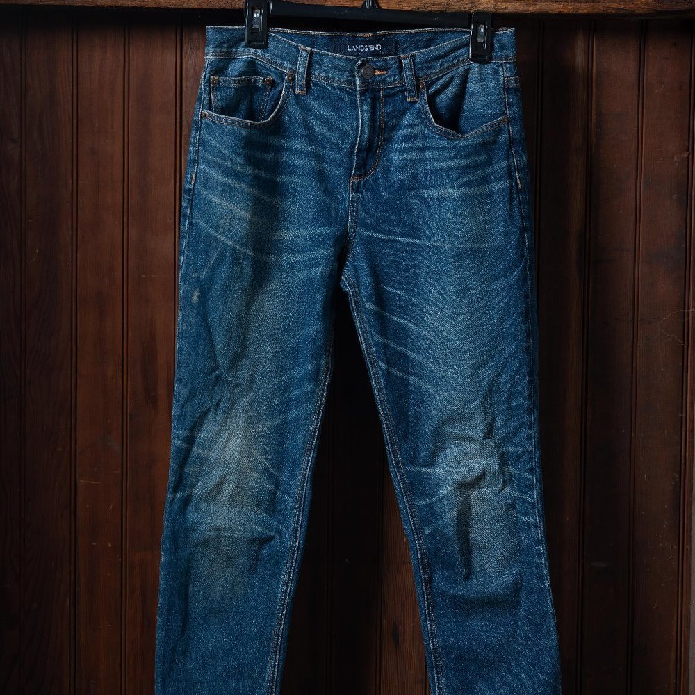 Lands' End Vintage Style Straight Leg Cotton Jeans Sz 4